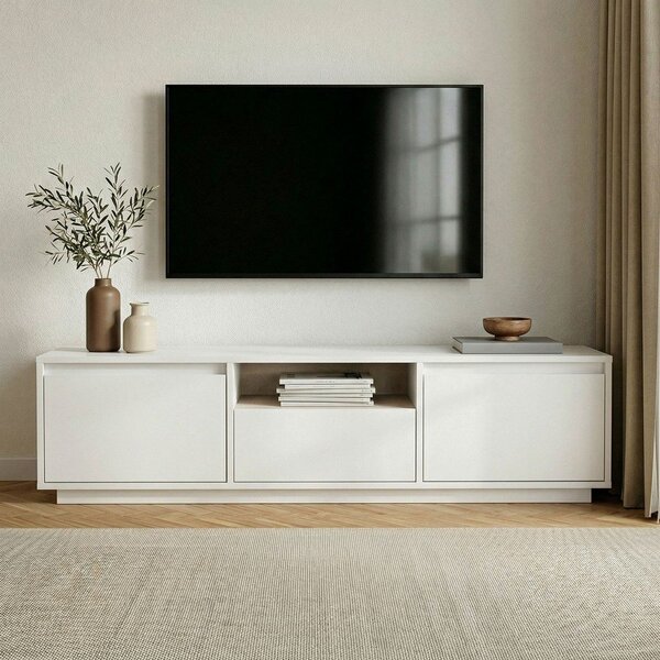 Bílý TV stolek 160x42x30 cm Sentinel – Kalune Design