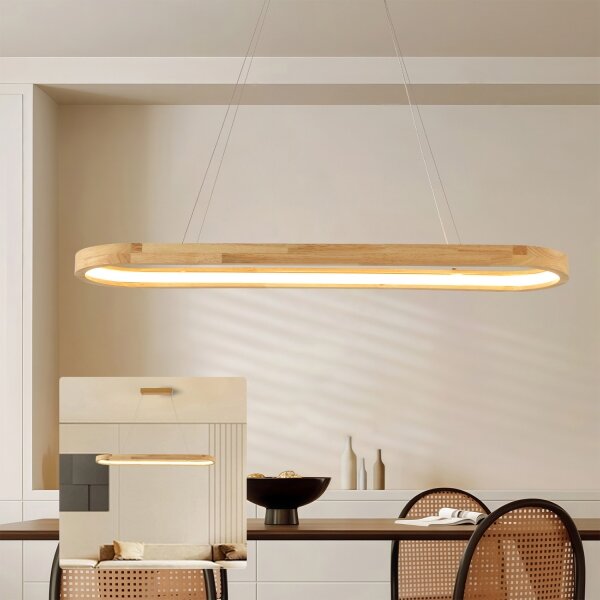 Brilagi - LED Lustr na lanku UMEA WOOD LED/40W/230V 90x22 cm dřevo