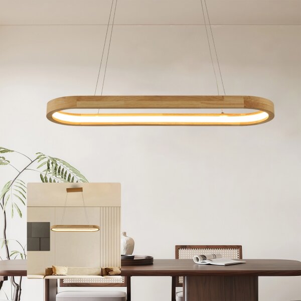 Brilagi - LED Lustr na lanku UMEA WOOD LED/30W/230V 70x20 cm dřevo