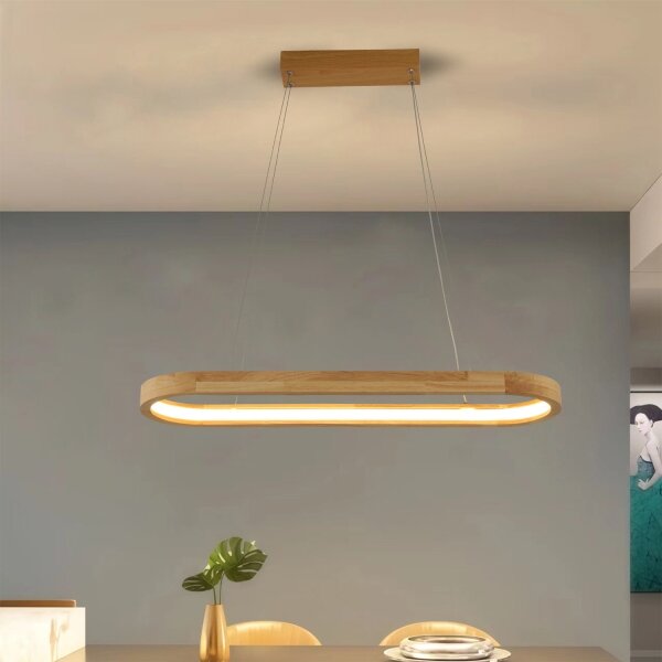 Brilagi - LED Lustr na lanku UMEA WOOD LED/30W/230V 70x20 cm dřevo