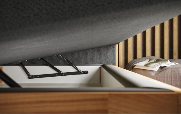 Postel boxspring s úložným prostorem KARISSA 2 dub masiv plocha spaní 180x200