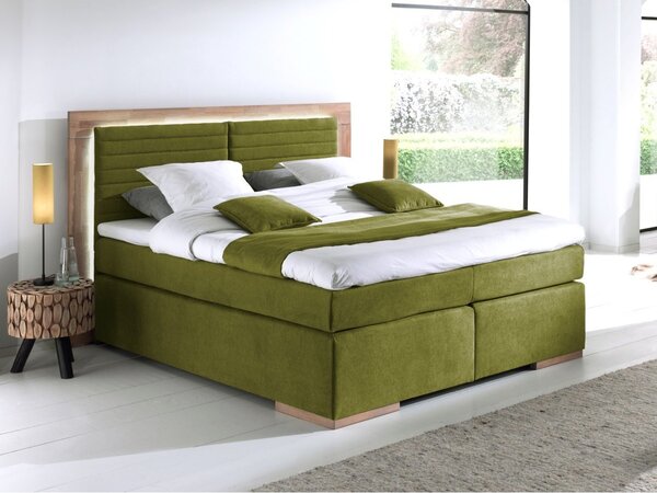 Postel boxspring včetně LED osvětlení MARCEL 2 dub masiv plocha spaní 180x200