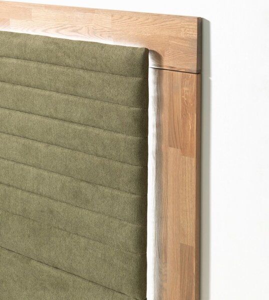 Postel boxspring včetně LED osvětlení MARCEL 2 dub masiv plocha spaní 180x200