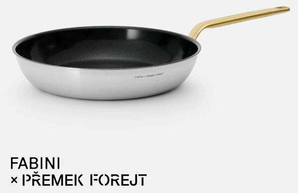 Fabini Pánev FABINI & Forejt, ø 30 cm - Nepřilnavá nerezová beznýtová pánev z vícevrstvé nerezové oceli s nepřilnavým keramickým povrchem bez poklice