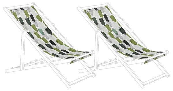 Sada 2 náhradních potahů na lehátko ANZIO/AVELLINO 113 x 44 cm Zelená