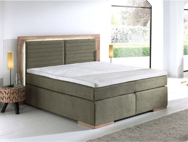 Postel boxspring včetně LED osvětlení MARCEL 2 dub masiv plocha spaní 180x200