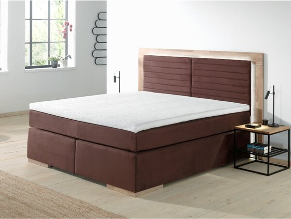 Postel boxspring včetně LED osvětlení MARCEL 2 dub masiv plocha spaní 180x200