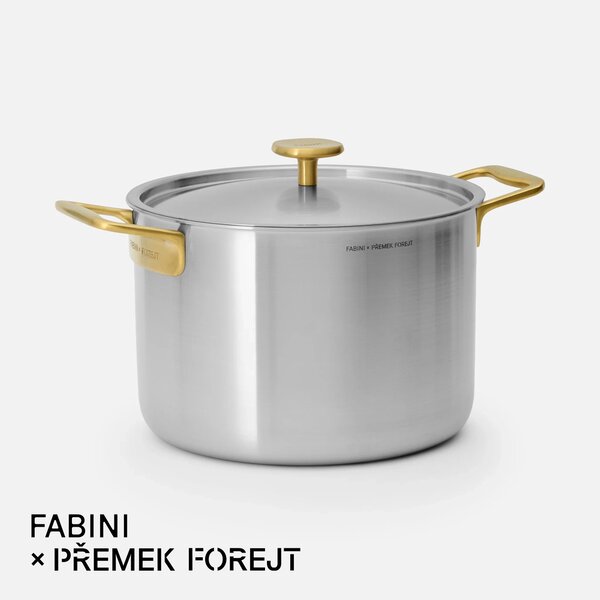 Fabini Hrnec FABINI & Forejt, ø 24 cm (7 l) - Nerezový beznýtový hrnec z vícevrstvé nerezové oceli s poklicí