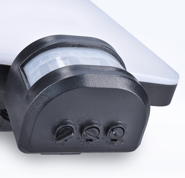 Solight LED solární osvětlení se senzorem, 11W, 1200lm, 3 CCT, Li-Ion, černá WO785-1