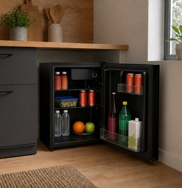 Chladnička BestBerg BBFR-70G / 58 l / LED osvětlení / černá