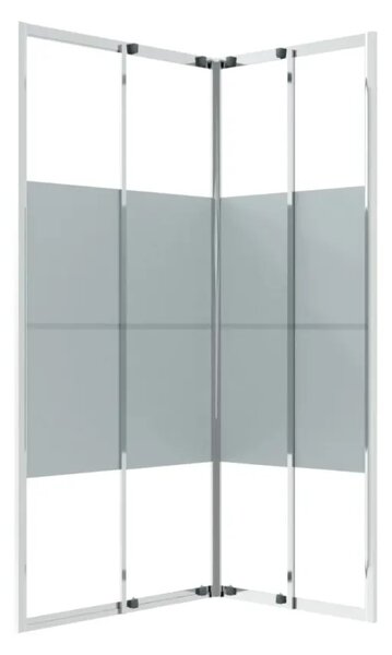 Sprchová zástěna BestBerg 150767 / 90 × 70 × 180 cm / stříbrná/transparentní