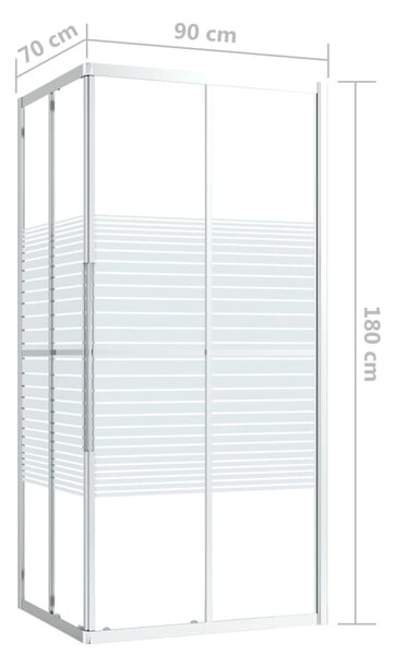 Sprchová zástěna BestBerg 150763 / 90 × 70 × 180 cm / stříbrná/transparentní