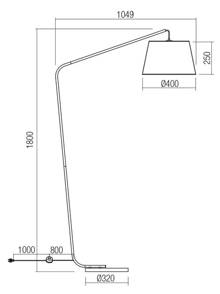 Smarter Interiérová stojací lampa Kermit v. 180cm, 1xE27 Barva: Černá
