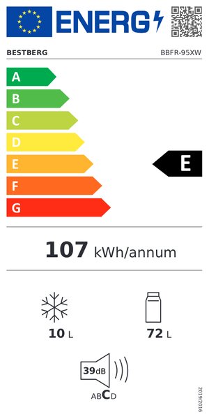 Chladnička BestBerg BBFR-95XW / 84 l / LED osvětlení / bílá
