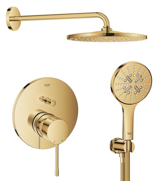 Sada hlavová sprchá s ramenem Grohe Rainshower 26558GL0, vanová baterie Grohe Essence 24058GL1, 26574GL0, 26658GL0, 28362GL1