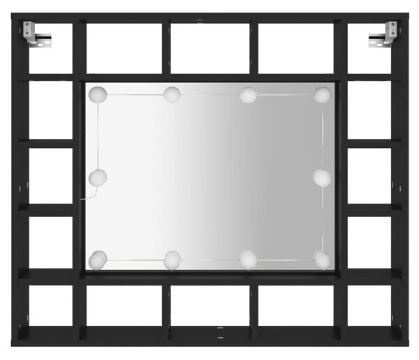 Zrcadlová skříňka s LED osvětlením BestBerg 833496 / 91 x 76,5 x 15 cm / černá