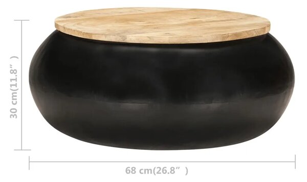 Konferenční stolek BestBerg 323533 / 68 x 68 x 30 cm / černá/dřevo
