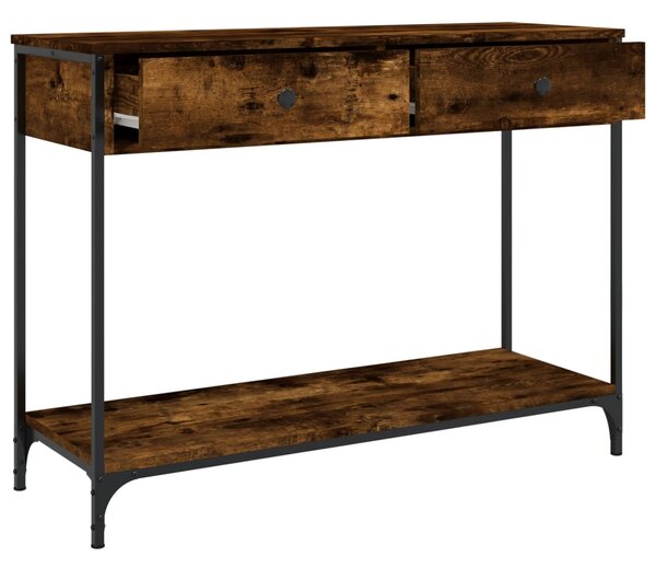 Konzolový stolek BestBerg 834172 / 100 x 34,5 x 75 cm / kouřový dub