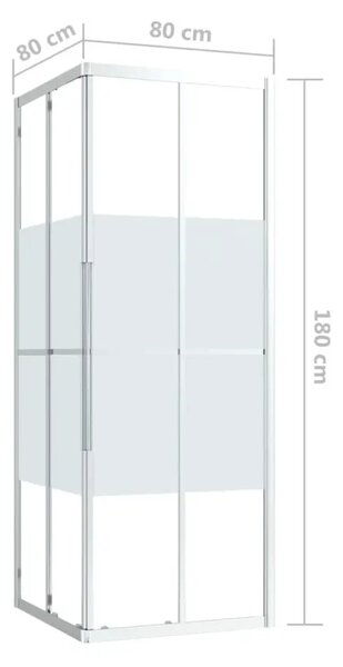 Sprchová zástěna BestBerg 150766 / 80 × 80 × 180 cm / stříbrná/transparentní