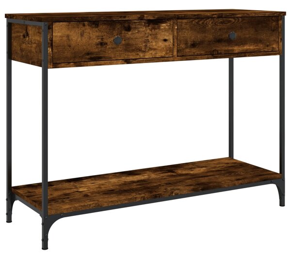 Konzolový stolek BestBerg 834172 / 100 x 34,5 x 75 cm / kouřový dub