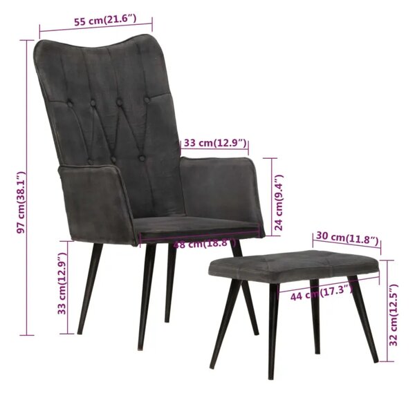 Křeslo s taburetem BestBerg 339670 / černá
