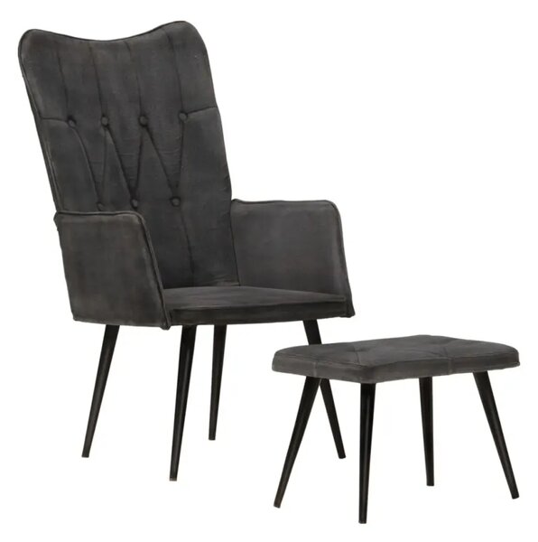 Křeslo s taburetem BestBerg 339670 / černá