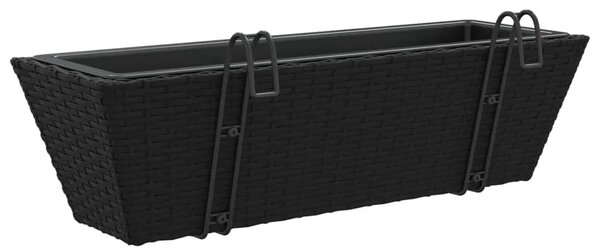 Závěsný květináč BestBerg 366401 / 64 × 22 × 18 cm / 2 ks / černá