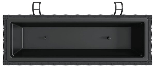 Závěsný květináč BestBerg 366401 / 64 × 22 × 18 cm / 2 ks / černá