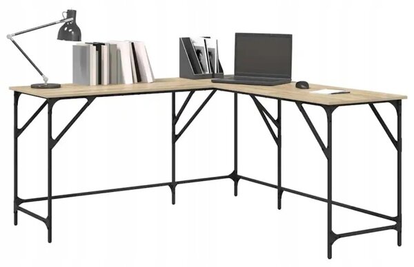 Rohový psací stůl BestBerg 837583 / 149 x 149 x 75 cm / dub sonoma