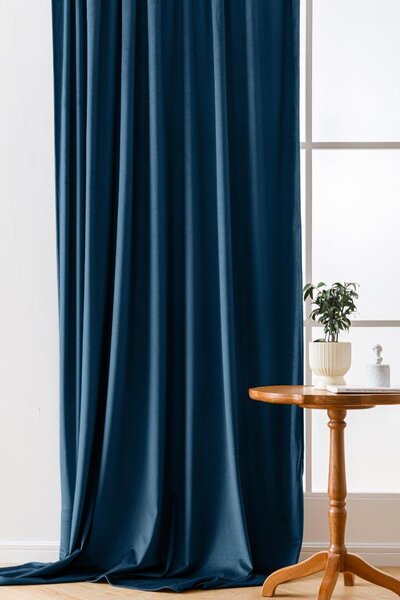 Petrolejový zatemňovací závěs VELVET 140x270 cm Zavěšení: Řasící páska