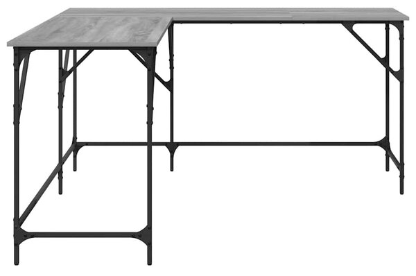 Rohový psací stůl BestBerg 837585 / 149 x 149 x 75 cm / šedý dub sonoma