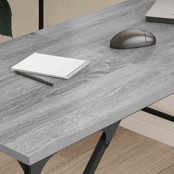 Rohový psací stůl BestBerg 837585 / 149 x 149 x 75 cm / šedý dub sonoma