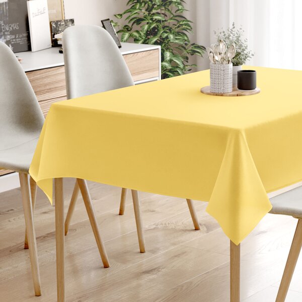 Goldea hranatý ubrus 100% bavlněné plátno - žlutý 140 x 220 cm