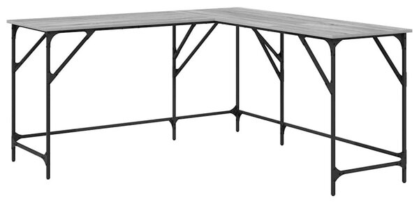 Rohový psací stůl BestBerg 837585 / 149 x 149 x 75 cm / šedý dub sonoma