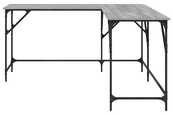 Rohový psací stůl BestBerg 837585 / 149 x 149 x 75 cm / šedý dub sonoma