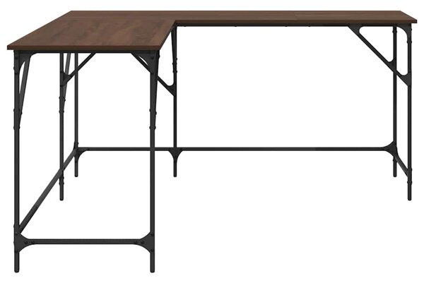 Rohový psací stůl BestBerg 837586 / 149 x 149 x 75 cm / hnědý dub