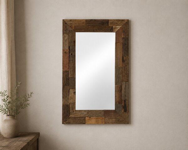 Nástěnné zrcadlo BestBerg 246305 / 80 x 50 cm / dřevo