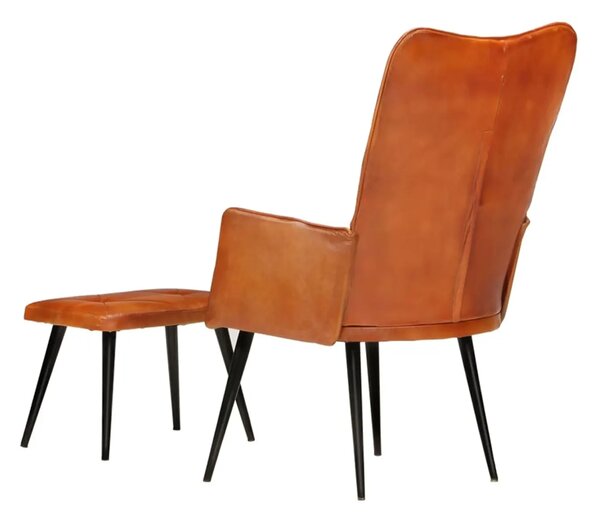 Kožené křeslo s taburetem BestBerg 339663 / hnědá