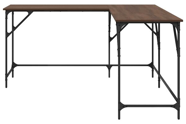 Rohový psací stůl BestBerg 837586 / 149 x 149 x 75 cm / hnědý dub