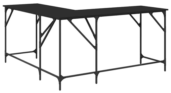 Rohový psací stůl BestBerg 837582 / 149 x 149 x 75 cm / černá
