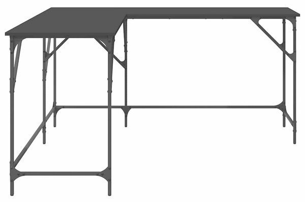 Rohový psací stůl BestBerg 837582 / 149 x 149 x 75 cm / černá
