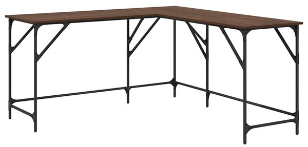 Rohový psací stůl BestBerg 837586 / 149 x 149 x 75 cm / hnědý dub
