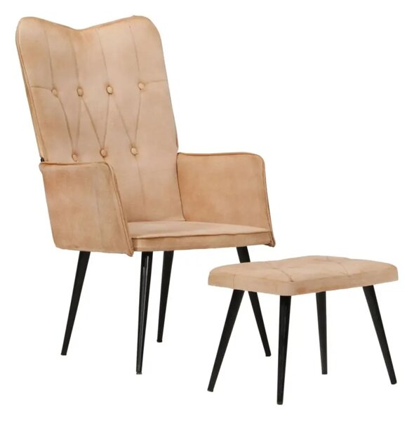 Křeslo s taburetem BestBerg 339667 / krémová