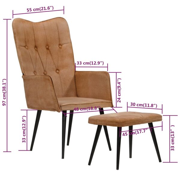 Křeslo s taburetem BestBerg 339668 / hnědá