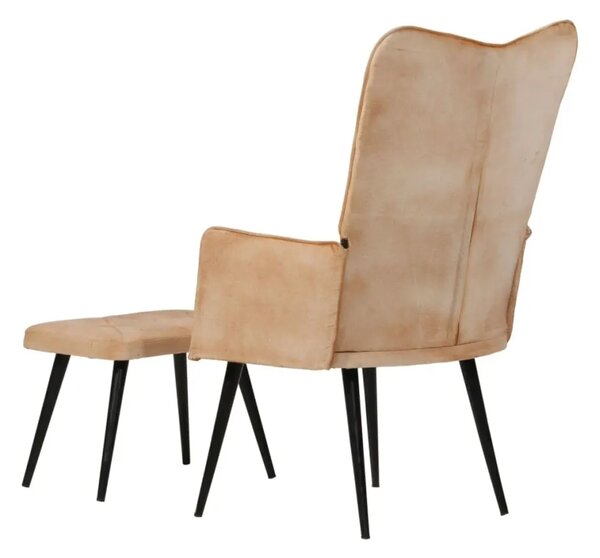 Křeslo s taburetem BestBerg 339667 / krémová