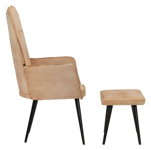 Křeslo s taburetem BestBerg 339667 / krémová