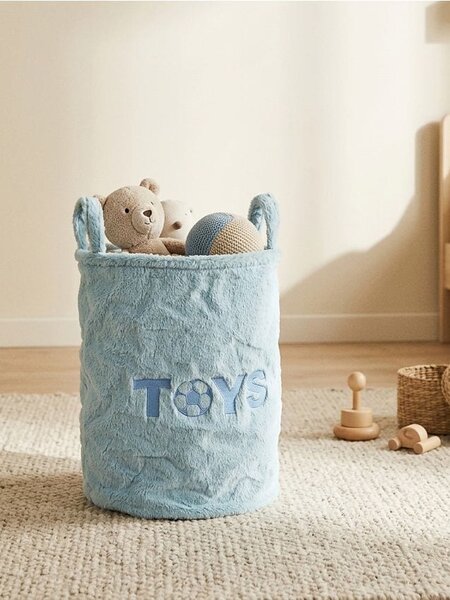 Sinsay - Úložný koš s nápisem TOYS - světle modrá