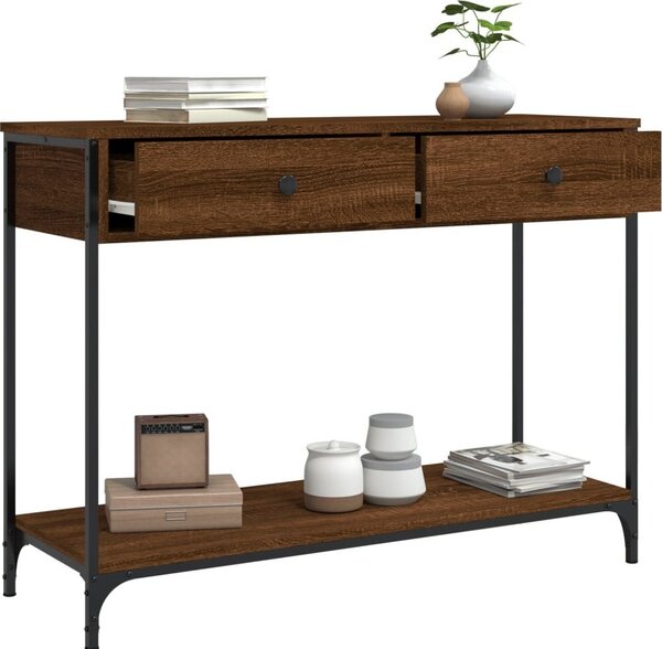 Konzolový stolek BestBerg 834174 / 100 x 34,5 x 75 cm / hnědý dub