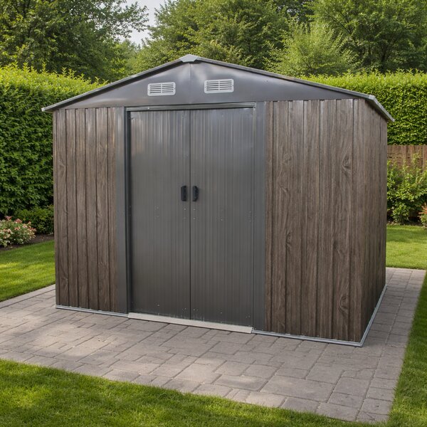 Zahradní domek BestBerg BBSH-608WT / 5,3 m² / 205 x 257 x 202 cm / dekor tmavé dřevo/taupe