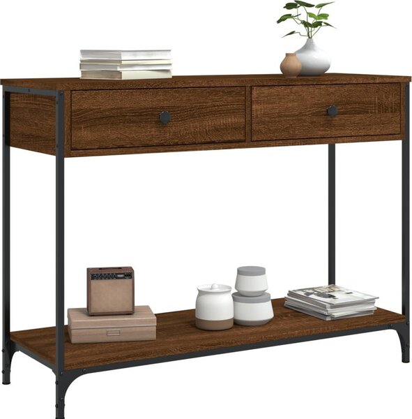 Konzolový stolek BestBerg 834174 / 100 x 34,5 x 75 cm / hnědý dub